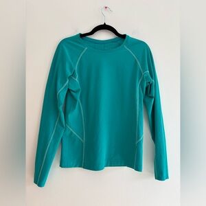 LL Bean Sun Shirt Long Sleeve Blue UPF 50+ Swimming Vacation Cruise Summer Med